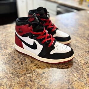 Jordan High-Top Sneakers in Black, White, and Red